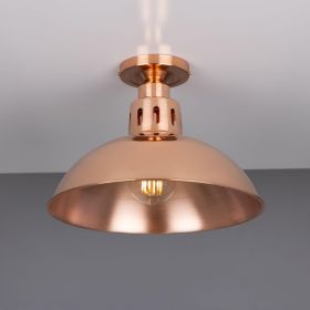 Berlin Vintage Copper Flush Ceiling Light 11.8"