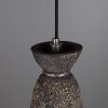 Parva Ceramic Bathroom Pendant Light 5.5", Black Clay IP44