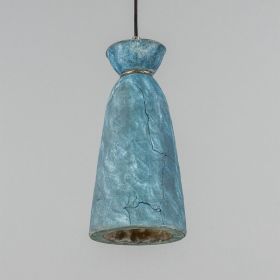 Parva Ceramic Bathroom Pendant Light 5.5", Blue Earth IP44