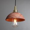 Kingii Ceramic Dome Bathroom Pendant Light 7.9", Red Iron IP44