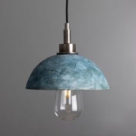 Kingii Ceramic Dome Bathroom Pendant Light 7.9", Blue Earth IP44