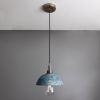 Kingii Ceramic Dome Bathroom Pendant Light 7.9", Blue Earth IP44