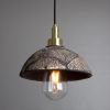 Kingii Ceramic Dome Bathroom Pendant Light 7.9", Black Clay IP44