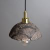 Kingii Ceramic Dome Bathroom Pendant Light 7.9", Black Clay IP44