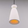 Parva Ceramic Bathroom Pendant Light 5.5", Matte White Striped IP44