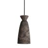 Pando Organic Ceramic Pendant Light 5.5", Black Clay