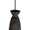 Pando Organic Ceramic Pendant Light 5.5", Black Clay