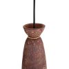 Pando Organic Ceramic Pendant Light 5.5", Red Iron