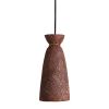 Pando Organic Ceramic Pendant Light 5.5", Red Iron