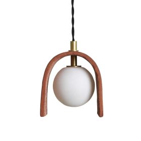 Tansy Minimalist Organic Ceramic Pendant, Red Iron