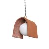 Tansy Minimalist Organic Ceramic Pendant, Red Iron