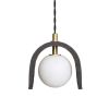 Tansy Minimalist Organic Ceramic Pendant, Black Clay