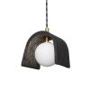 Tansy Minimalist Organic Ceramic Pendant, Black Clay