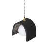 Tansy Minimalist Organic Ceramic Pendant, Black Clay