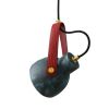 Pera Ceramic Pendant with Rescued Fire Hose Strap, Blue Earth