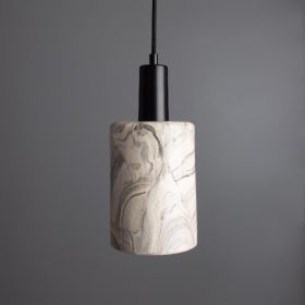 Senna Marbled Ceramic Cylinder Pendant Light 4.7"