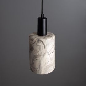 Senna Marbled Ceramic Cylinder Pendant Light 4.7"