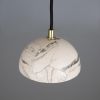 Ferox Small Marbled Ceramic Dome Pendant Light 5.5"