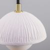 Ferox Small Ceramic Dome Pendant Light 5.5", Matte White Striped