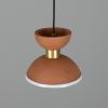 Nakaii Organic Ceramic Pendant Light 7.9", Terracotta and White