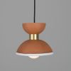 Nakaii Organic Ceramic Pendant Light 7.9", Terracotta and White