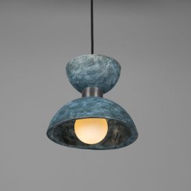 Nakaii Organic Ceramic Pendant Light 7.9", Blue Earth