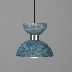 Nakaii Organic Ceramic Pendant Light 7.9", Blue Earth