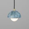 Ferox Small Ceramic Dome Pendant Light 5.5", Blue Earth