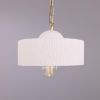 Seville Ceramic Mid Century Modern Pendant Light, Matte White Striped