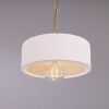 Seville Ceramic Mid Century Modern Pendant Light, Matte White Striped