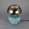 Lawson Ceramic Table Lamp with Brass Dome Shade, Blue Earth