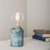 Bixa Small Ceramic Table Lamp, Blue Earth