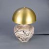 Lawson Ceramic Marbled Table Lamp with Brass Dome Shade