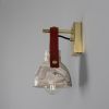 Nagi Marbled Ceramic Wall Sconce with Rescued Fire Hose Strap