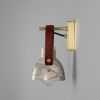 Nagi Marbled Ceramic Wall Sconce with Rescued Fire Hose Strap