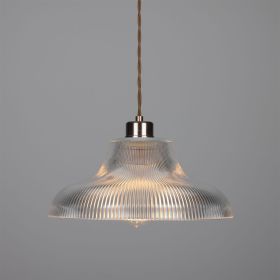 Mono Industrial Railway Glass Pendant Light 11.8"