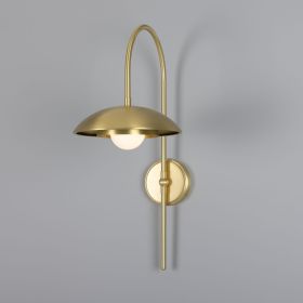 Marrakesh Art Deco Arc Wall Sconce 23.6" (Option: SatinBrass, Material: Opal)