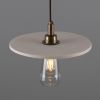 Bog Oak Organic Ceramic Disc Bathroom Pendant Light 11", Matte White Striped IP44