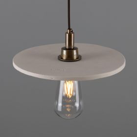 Bog Oak Organic Ceramic Disc Bathroom Pendant Light 11", Matte White Striped IP44 (Option: MatteWhiteStriped, Material: AntiqueBrass)