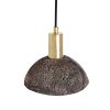 Kauri Organic Ceramic Dome Pendant Light 7.9", Black Clay