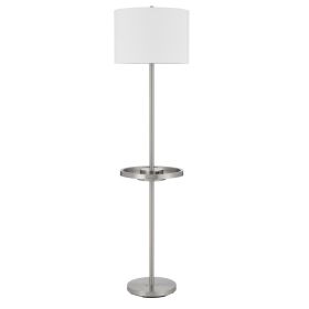 Crofton metal floor lamp with metal tray table and 2 USB charging ports (Option: )