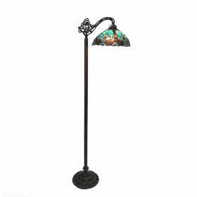 LIAISON Tiffany-style 1 Light Victorian Reading Floor Lamp 13" Shade (Option: Glass, resin, metal & electrical components)