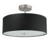 3LT Incandescent Semi-Flush SC, Black Shade