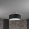 3LT Incandescent Semi-Flush SC, Black Shade