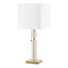 1LT Incandescent Table Lamp, AGB, WH Shade