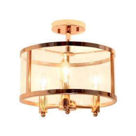 Medium 13" Iron Flushmount (Option: Rose Gold)