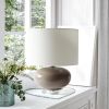 Lalia Home 15.25" Modern Ovaloid Glass Bedside Table Lamp