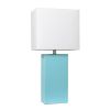 Lalia Home Lexington 21" Leather Base Modern Home Décor Bedside Table Lamp