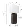 Lalia Home Lexington 21" Leather Base Modern Home Décor Bedside Table Lamp