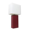 Lalia Home Lexington 21" Leather Base Modern Home Décor Bedside Table Lamp